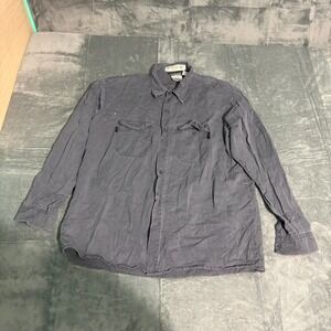 WorkRite FR Shirt Mens XL Long Sleeve Button Down Gray Westex Ultrasoft